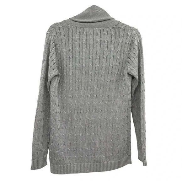 Ralph Lauren Black Label Metallic Silver Cardigan Sweater Size Medium - Picture 6 of 12